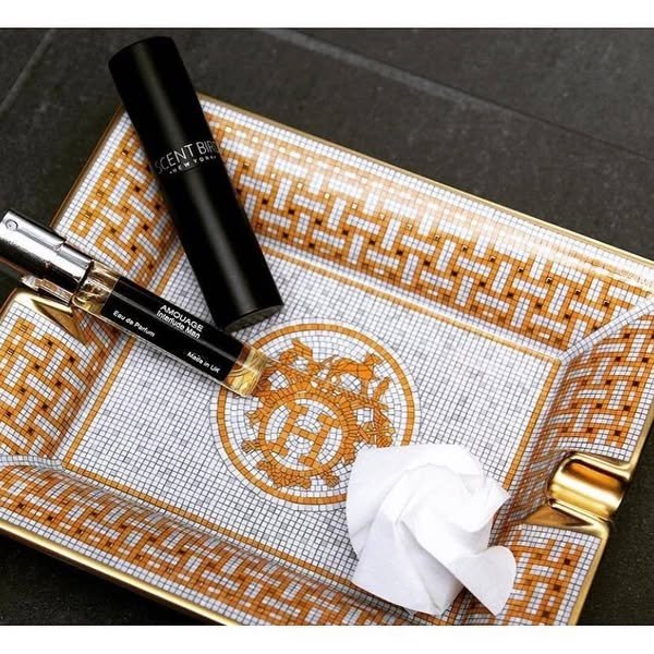 Medium ashtray white golden color / ashtray from Hermes