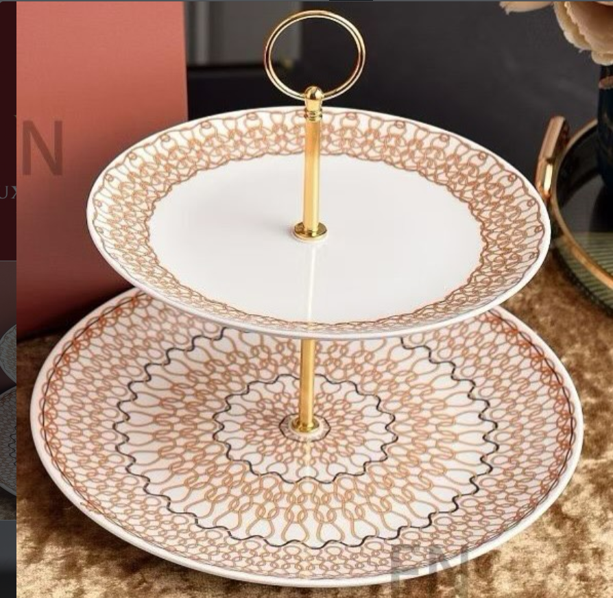 Loro Piana cake stand of two tires