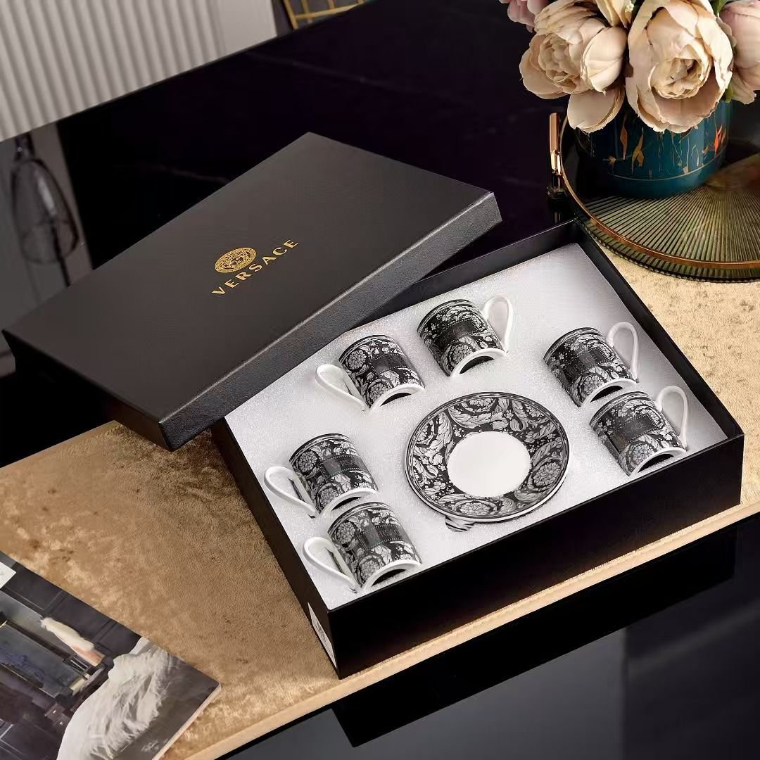 Versace Barocco Turkish coffee set of six cups and saucers