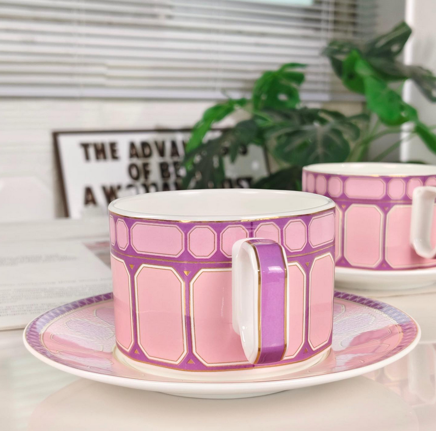 Swarovski tea cups set of two - pink
