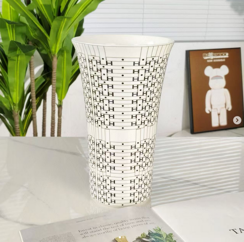 Hermès White/Blue Porcelain Medium Vase