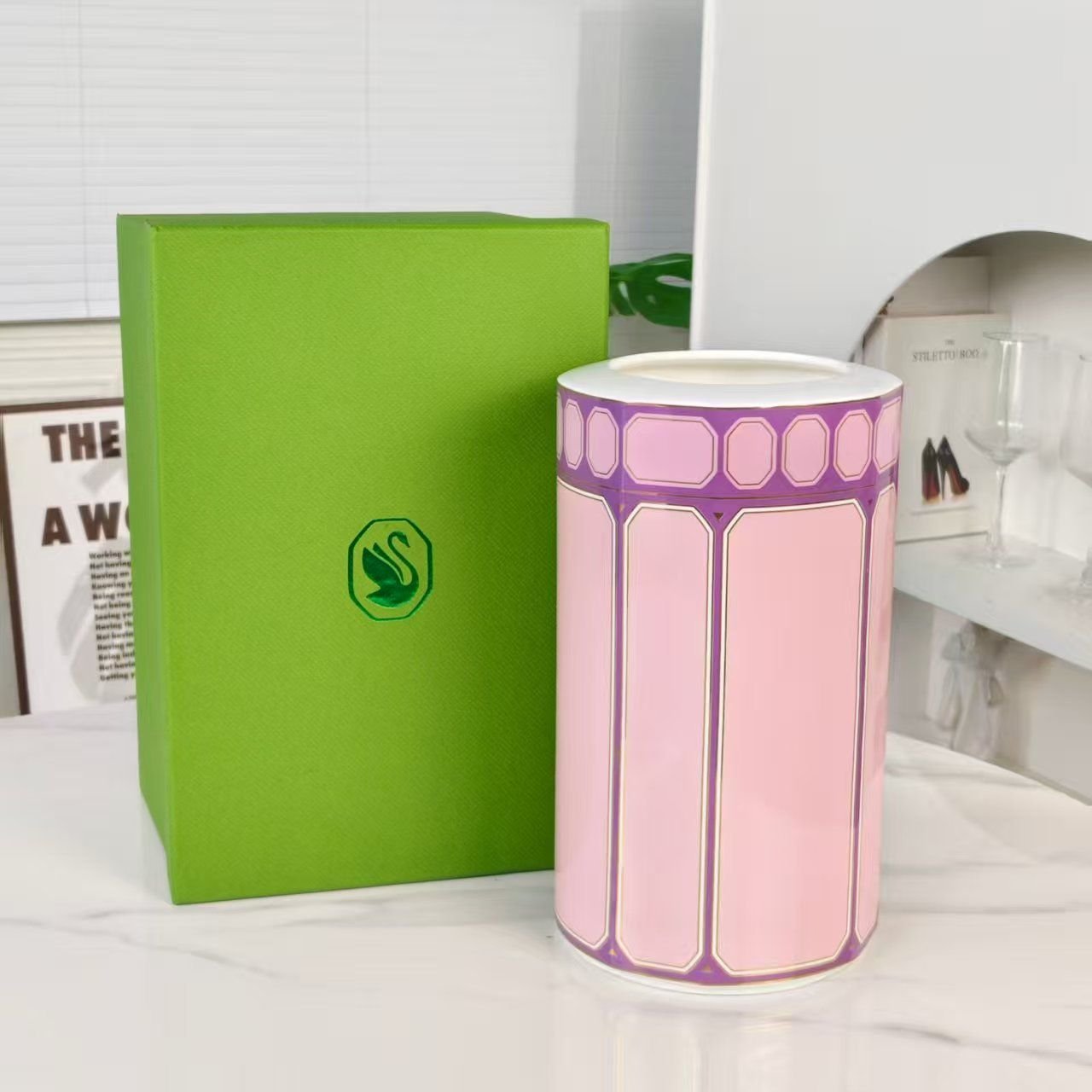 Rosenthal Signum Fern Vase pink, 27cm